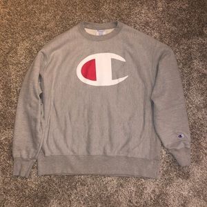 Gray Champion Crew neck Sweatshirt